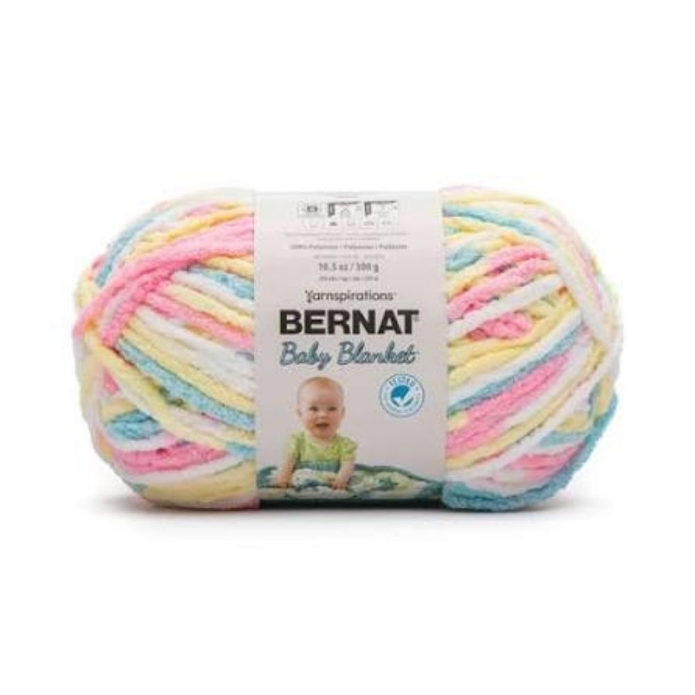 Bernat Baby Blanket Multicolor Plush Yarn x4 Skeins